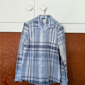 GAP Light Blue and White Plaid Shirt